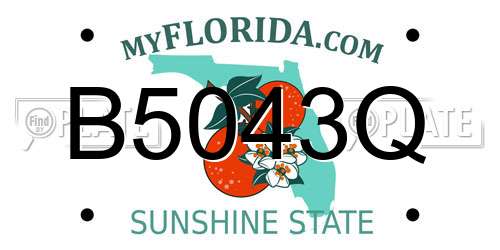 B5043Q Florida License Plate