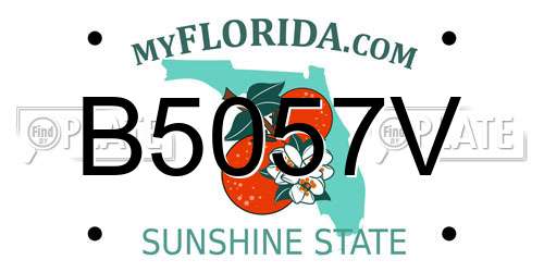 B5057V Florida License Plate