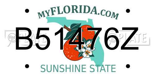 B51476Z Florida License Plate