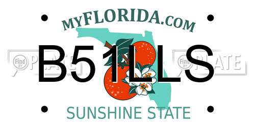 B51LLS Florida License Plate