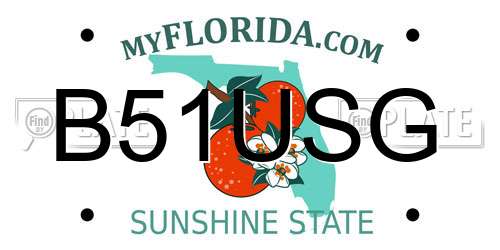 B51USG Florida License Plate