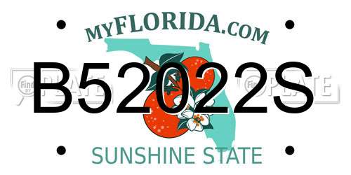 B52022S Florida License Plate