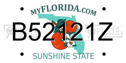B52121Z Florida License Plate