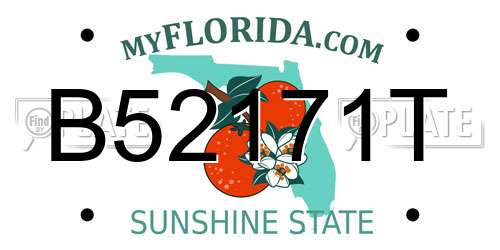 B52171T Florida License Plate
