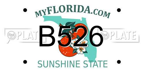 B526 Florida License Plate