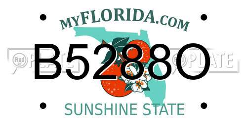 B5288O Florida License Plate