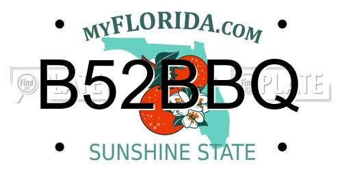 B52BBQ Florida License Plate