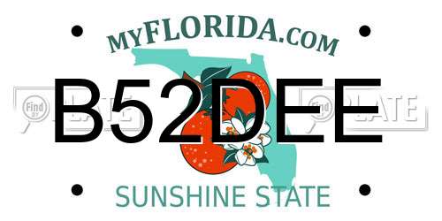 B52DEE Florida License Plate