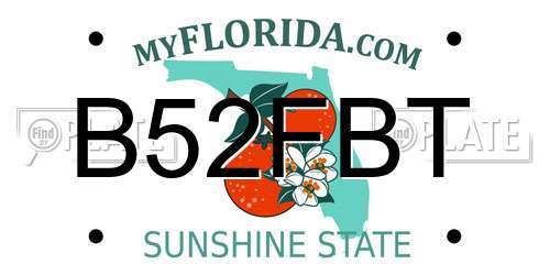 B52FBT Florida License Plate