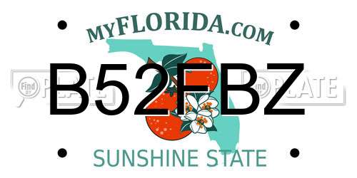 B52FBZ Florida License Plate