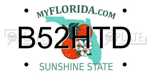 B52HTD Florida License Plate