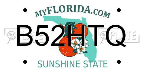B52HTQ Florida License Plate
