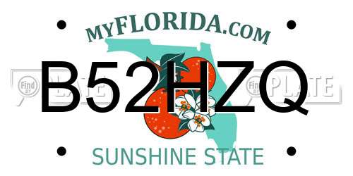 B52HZQ Florida License Plate