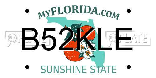 B52KLE Florida License Plate