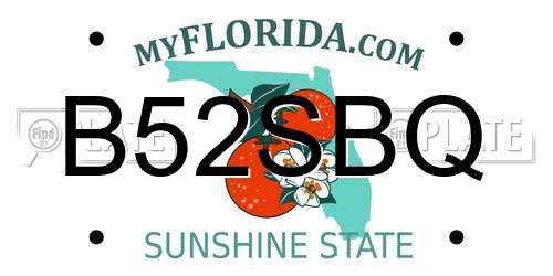 B52SBQ Florida License Plate