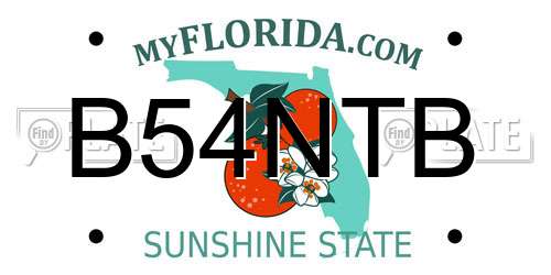 B54NTB Florida License Plate