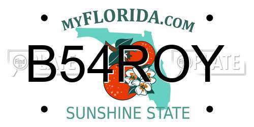 B54ROY Florida License Plate