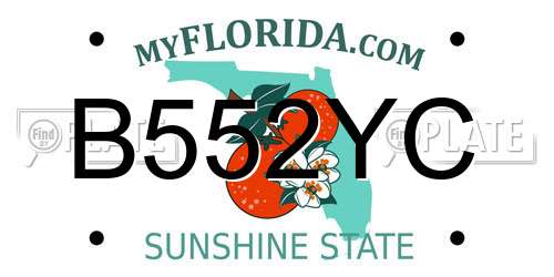 B552YC Florida License Plate