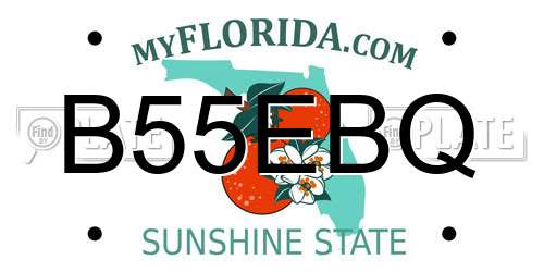 B55EBQ Florida License Plate