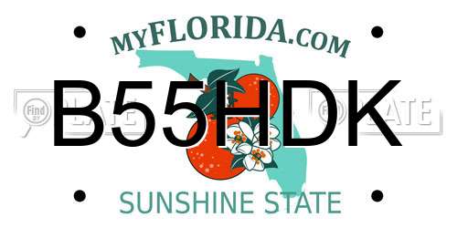 B55HDK Florida License Plate