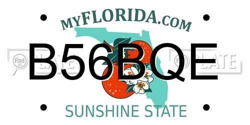 B56BQE Florida License Plate