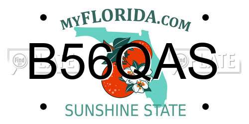 B56QAS Florida License Plate