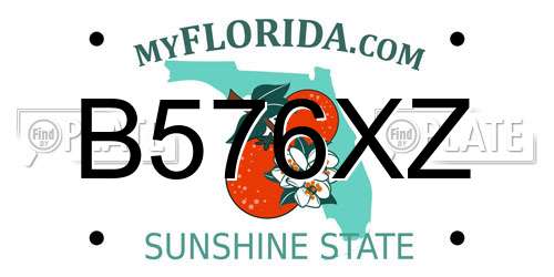 B576XZ Florida License Plate