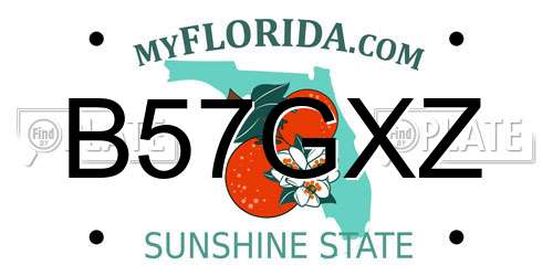 B57GXZ Florida License Plate
