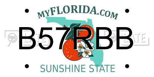 B57RBB Florida License Plate
