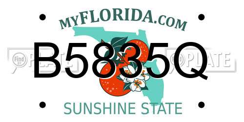 B5835Q Florida License Plate