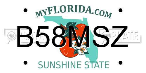 B58MSZ Florida License Plate