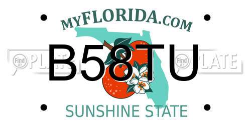 B58TU Florida License Plate
