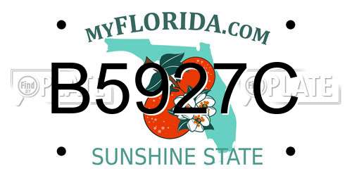 B5927C Florida License Plate