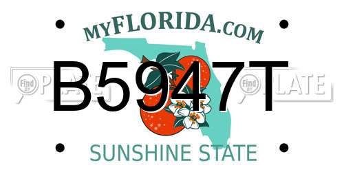 B5947T Florida License Plate