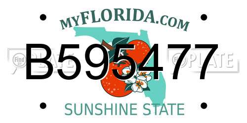 B595477 Florida License Plate