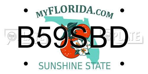 B59SBD Florida License Plate