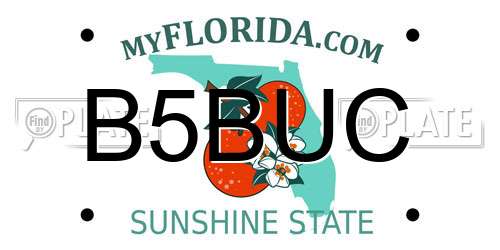 B5BUC Florida License Plate