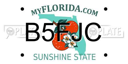 B5FJC Florida License Plate