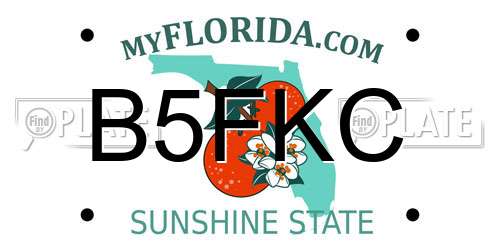 B5FKC Florida License Plate