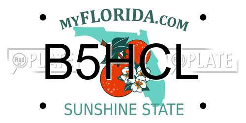 B5HCL Florida License Plate