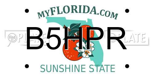 B5HPR Florida License Plate