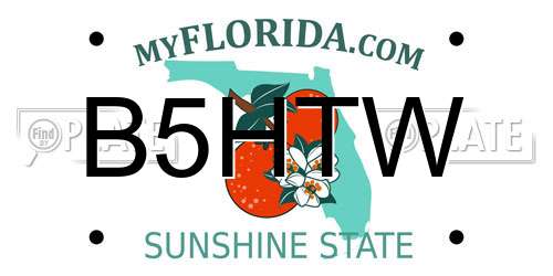 B5HTW Florida License Plate