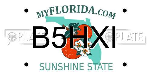 B5HXI Florida License Plate