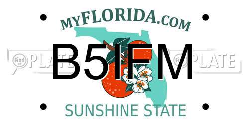 B5IFM Florida License Plate