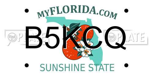 B5KCQ Florida License Plate