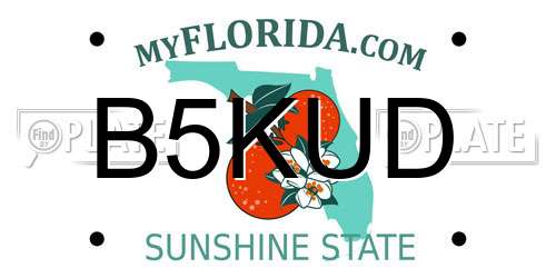 B5KUD Florida License Plate