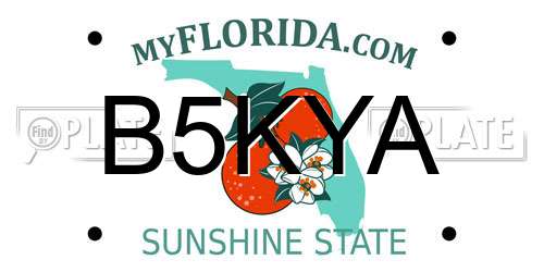B5KYA Florida License Plate