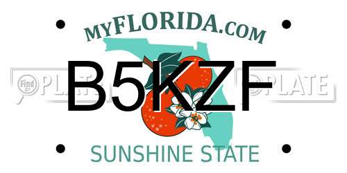 B5KZF Florida License Plate