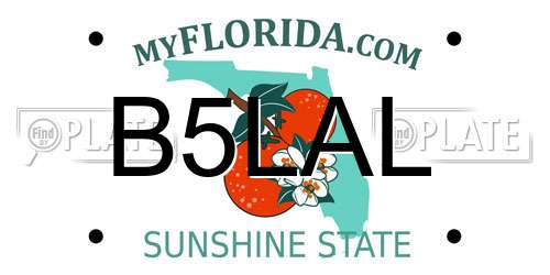 B5LAL Florida License Plate