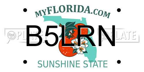 B5LRN Florida License Plate